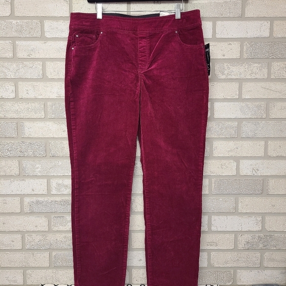 Kim Rogers Pants - Kim Rogers Tummy Control Straight Leg Pants Size 14 Red